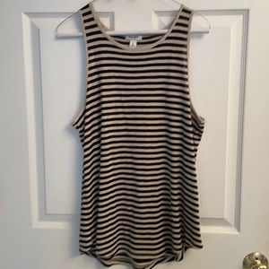 Old Navy size L black & beige striped top